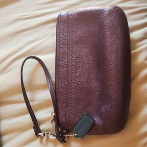 Coach Wine Wristlet Clutch